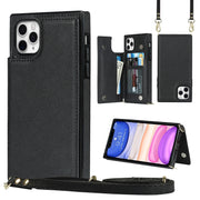Borsa a tracolla con doppia fibbia quadrata a tracolla Custodia in TPU + PU con slot per schede e portafoglio, foto e cinturino, For iPhone 11 Pro Max, For iPhone 12 mini, For iPhone 12 / 12 Pro, For iPhone 12 Pro Max