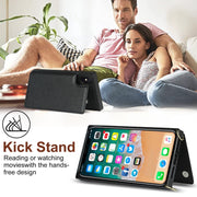 Borsa a tracolla con doppia fibbia quadrata a tracolla Custodia in TPU + PU con slot per schede e portafoglio, foto e cinturino, For iPhone XS / X, For iPhone XS Max, For iPhone XR