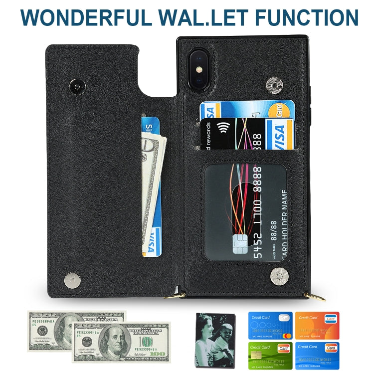 Custodia portafoglio TPU e PU per iPhone XS e X