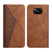 Custodia in pelle a vibrazione orizzontale magnetica con rivestimento in pelle con motivo a rombi con fessure per carte, supporto e portafoglio, For Xiaomi Poco X3 NFC / X3 Pro / X3