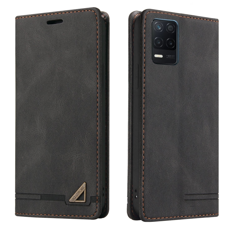 Custodia in pelle a vibrazione orizzontale con spazzola antifurto Skin Feel con supporto, slot per carte e portafoglio, For OPPO Realme V13