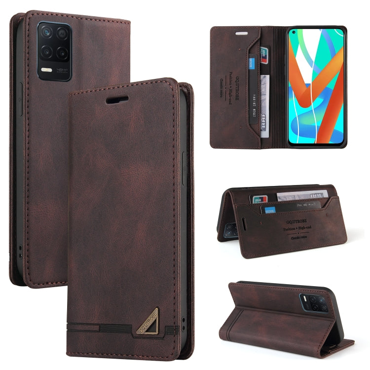 Custodia in pelle a vibrazione orizzontale con spazzola antifurto Skin Feel con supporto, slot per carte e portafoglio, For OPPO Realme V13