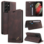 Custodia in pelle a vibrazione orizzontale con spazzola antifurto Skin Feel con supporto, slot per carte e portafoglio, For Samsung Galaxy S21 5G, For Samsung Galaxy S21+ 5G, For Samsung Galaxy S21 Ultra 5G, For Samsung Galaxy S21 FE 5G                ...