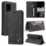 Custodia in pelle a vibrazione orizzontale con spazzola antifurto Skin Feel con supporto, slot per carte e portafoglio, For Samsung Galaxy S20 Ultra, For Samsung Galaxy S20 FE, For Samsung Galaxy Note20, For Samsung Galaxy Note20 Ultra                 ...