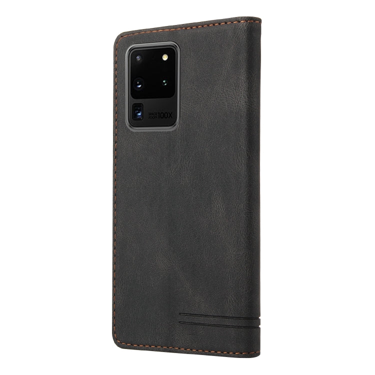 Custodia in pelle a vibrazione orizzontale con spazzola antifurto Skin Feel con supporto, slot per carte e portafoglio, For Samsung Galaxy S20 Ultra, For Samsung Galaxy S20 FE, For Samsung Galaxy Note20, For Samsung Galaxy Note20 Ultra                 ...