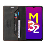Custodia in pelle a vibrazione orizzontale con spazzola antifurto Skin Feel con supporto, slot per carte e portafoglio, For Samsung Galaxy M32
