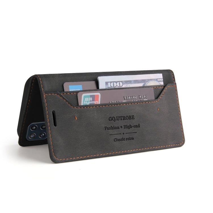 Custodia in pelle a vibrazione orizzontale con spazzola antifurto Skin Feel con supporto, slot per carte e portafoglio, For Samsung Galaxy M32