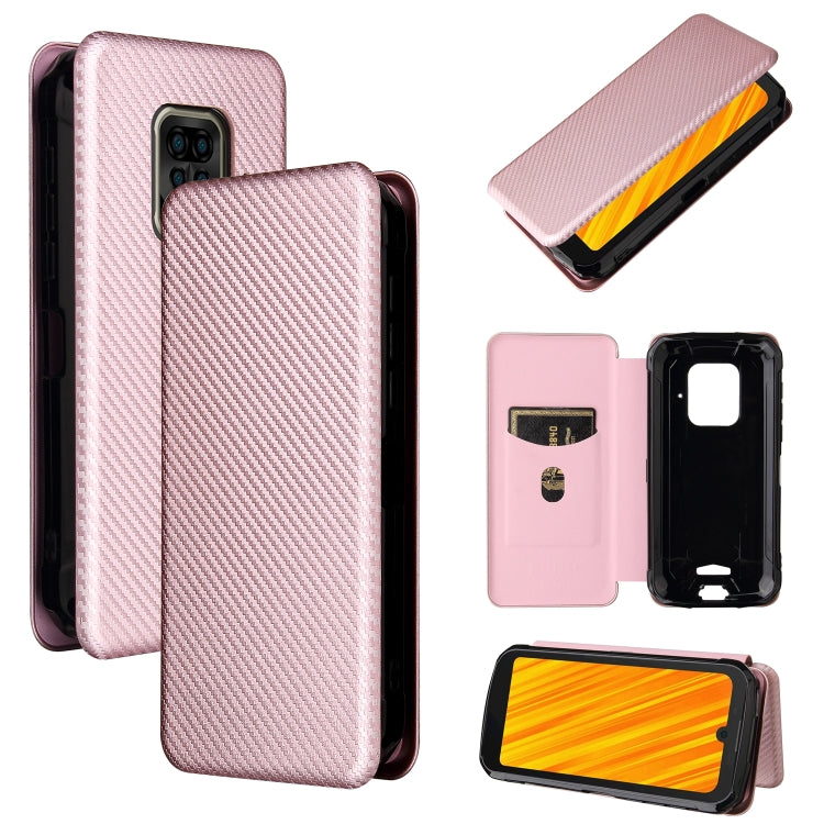 Struttura in fibra di carbonio Flip orizzontale magnetico Custodia in pelle TPU + PC + PU con slot per schede, For Doogee S59 / S59 Pro, For Doogee S86 / S86 Pro