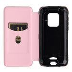 Struttura in fibra di carbonio Flip orizzontale magnetico Custodia in pelle TPU + PC + PU con slot per schede, For Doogee S59 / S59 Pro, For Doogee S86 / S86 Pro