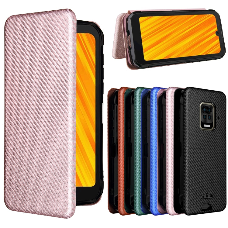 Struttura in fibra di carbonio Flip orizzontale magnetico Custodia in pelle TPU + PC + PU con slot per schede, For Doogee S59 / S59 Pro, For Doogee S86 / S86 Pro