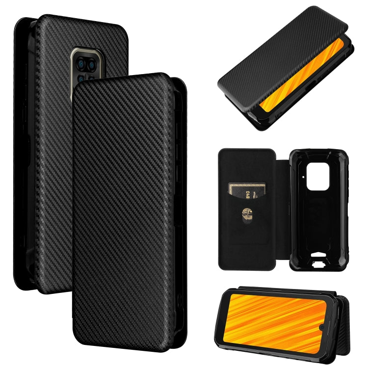 Struttura in fibra di carbonio Flip orizzontale magnetico Custodia in pelle TPU + PC + PU con slot per schede, For Doogee S59 / S59 Pro, For Doogee S86 / S86 Pro