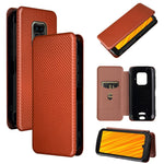 Struttura in fibra di carbonio Flip orizzontale magnetico Custodia in pelle TPU + PC + PU con slot per schede, For Doogee S59 / S59 Pro, For Doogee S86 / S86 Pro