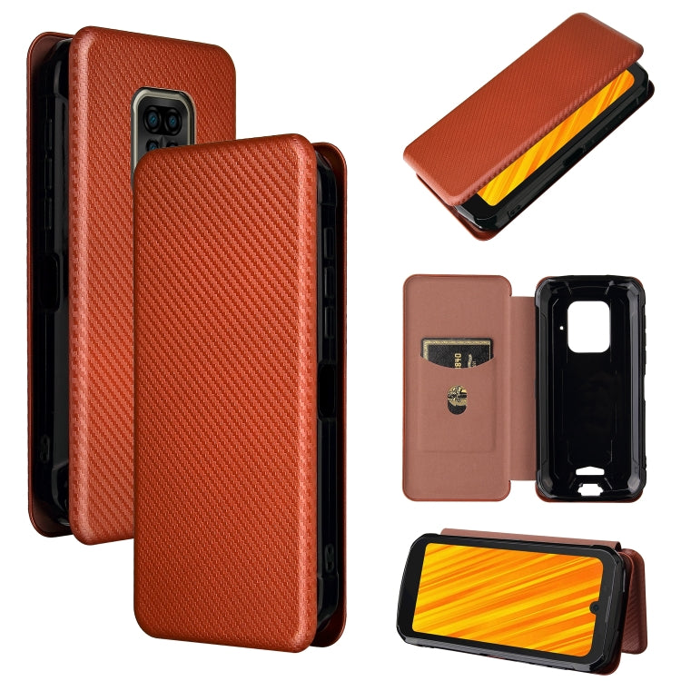 Struttura in fibra di carbonio Flip orizzontale magnetico Custodia in pelle TPU + PC + PU con slot per schede, For Doogee S59 / S59 Pro, For Doogee S86 / S86 Pro