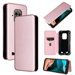 Struttura in fibra di carbonio Flip orizzontale magnetico Custodia in pelle TPU + PC + PU con slot per schede, For Doogee S59 / S59 Pro, For Doogee S86 / S86 Pro