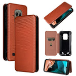 Struttura in fibra di carbonio Flip orizzontale magnetico Custodia in pelle TPU + PC + PU con slot per schede, For Doogee S59 / S59 Pro, For Doogee S86 / S86 Pro