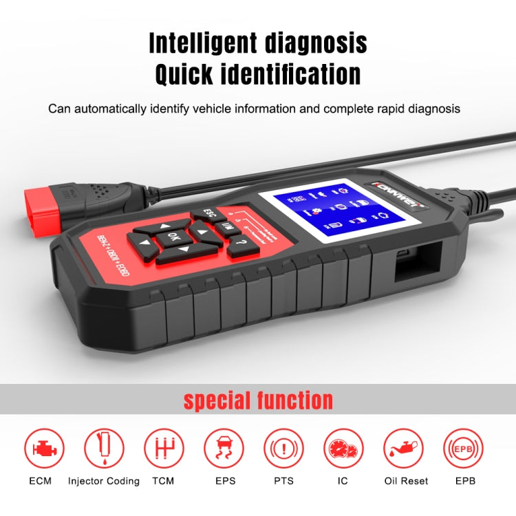 KONNWEI KW460 Strumento di diagnosi dei guasti del tester della batteria al piombo da 2,8 pollici 12V per auto, KW460