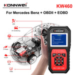 KONNWEI KW460 Strumento di diagnosi dei guasti del tester della batteria al piombo da 2,8 pollici 12V per auto, KW460
