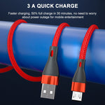 ADC-001 Cavo dati di ricarica rapida intrecciato da USB a Micro USB 3A, 1m  Micro USB, 1m Micro USB, 2m  Micro USB, 2m Micro USB
