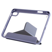 Deformazione Custodia in pelle PU con vibrazione orizzontale in acrilico trasparente con supporto multi-pieghevole e funzione Sleep / Wake-up e slot per penna, For iPad mini 2024 / mini 6