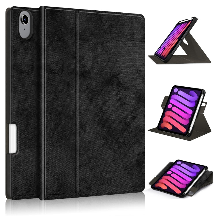 Custodia in pelle PU a vibrazione orizzontale in tinta unita con supporto rotante e slot per penna e funzione Sleep / Wake-up, For iPad mini 2024 / mini 6