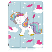 Custodia in pelle flip orizzontale in TPU con motivo dipinto con supporto a tre pieghe e slot per penna e funzione Sleep / Wake-up, For iPad mini 2024 / mini 6