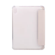 Custodia in pelle pressata elettrica a 3 pieghe Flip orizzontale TPU trasparente antiurto + custodia in pelle PU con supporto e slot per penna e funzione sleep / wake-up, For iPad mini 6 / mini 2024, For iPad mini 6
