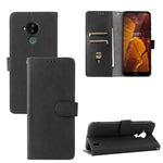 Tinta unita Skin Feel Fibbia magnetica Flip orizzontale Custodia in pelle PU con struttura in vitello con supporto e slot per schede e portafoglio, For Motorola Moto G50 5G, For Nokia C30, For Sharp Air Zero6, For ZTE Blade A31