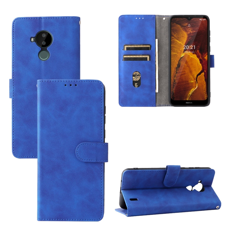 Tinta unita Skin Feel Fibbia magnetica Flip orizzontale Custodia in pelle PU con struttura in vitello con supporto e slot per schede e portafoglio, For Motorola Moto G50 5G, For Nokia C30, For Sharp Air Zero6, For ZTE Blade A31
