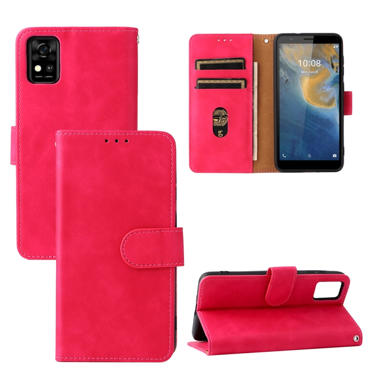 Tinta unita Skin Feel Fibbia magnetica Flip orizzontale Custodia in pelle PU con struttura in vitello con supporto e slot per schede e portafoglio, For Motorola Moto G50 5G, For Nokia C30, For Sharp Air Zero6, For ZTE Blade A31