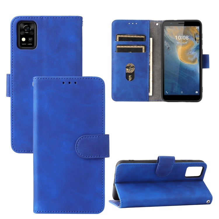 Tinta unita Skin Feel Fibbia magnetica Flip orizzontale Custodia in pelle PU con struttura in vitello con supporto e slot per schede e portafoglio, For Motorola Moto G50 5G, For Nokia C30, For Sharp Air Zero6, For ZTE Blade A31