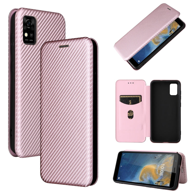Struttura in fibra di carbonio Flip orizzontale magnetico Custodia in pelle TPU + PC + PU con slot per schede, For Motorola Moto G50 5G, For ZTE Blade A31, For ZTE Blade V30 Vita