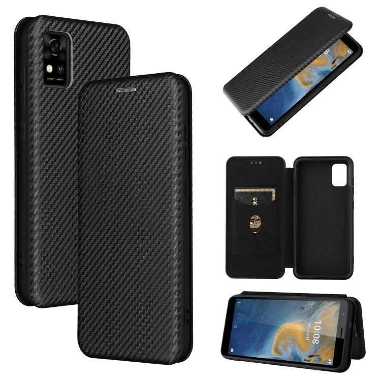 Struttura in fibra di carbonio Flip orizzontale magnetico Custodia in pelle TPU + PC + PU con slot per schede, For Motorola Moto G50 5G, For ZTE Blade A31, For ZTE Blade V30 Vita