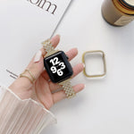 Cinturino da polso con cinturino da polso di ricambio in metallo pieno di diamanti Rhombus + custodia per Apple Watch Series, For Apple Watch Series 6 / 5 / 4 / Watch SE 40mm, For Apple Watch Series 6 / 5 / 4 / Watch SE 44mm, 3 & 2 & 1 42mm            ...