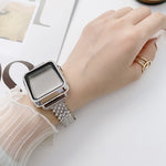 Cinturino da polso con cinturino da polso di ricambio in metallo pieno di diamanti Rhombus + custodia per Apple Watch Series, For Apple Watch Series 6 / 5 / 4 / Watch SE 40mm, For Apple Watch Series 6 / 5 / 4 / Watch SE 44mm, 3 & 2 & 1 42mm            ...