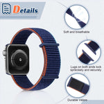 Cinturino di ricambio a doppia sezione con chiusura a strappo per Apple Watch Series, 7 45mm / 6&SE&5&4 44mm / 3&2&1 42mm