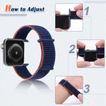 Cinturino di ricambio a doppia sezione con chiusura a strappo per Apple Watch Series, 7 45mm / 6&SE&5&4 44mm / 3&2&1 42mm