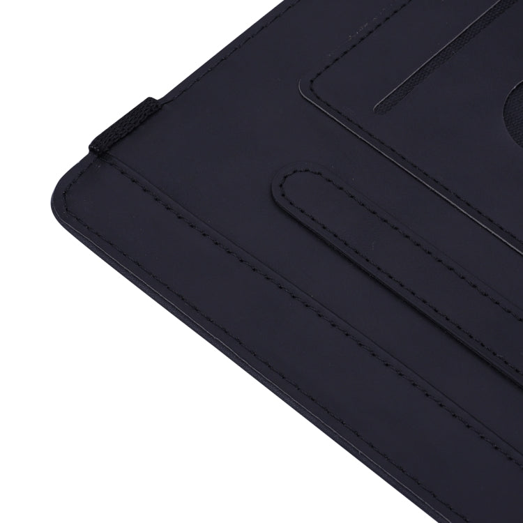 Custodia in pelle goffrata con design a doppia piegatura modello vitello con supporto e fessure per carte e portapenne e fascia elastica, For Xiaomi Mi Pad 5 / 5 Pro