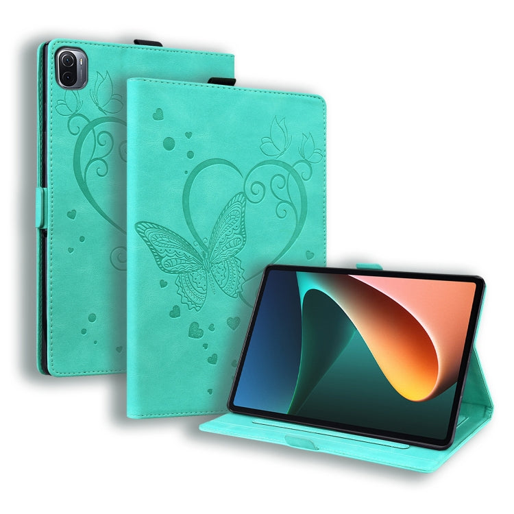 Custodia in pelle a libro orizzontale con motivo a farfalla Love con supporto e funzione Sleep / Wake-up, For Xiaomi Pad 5 / Pad 5 Pro