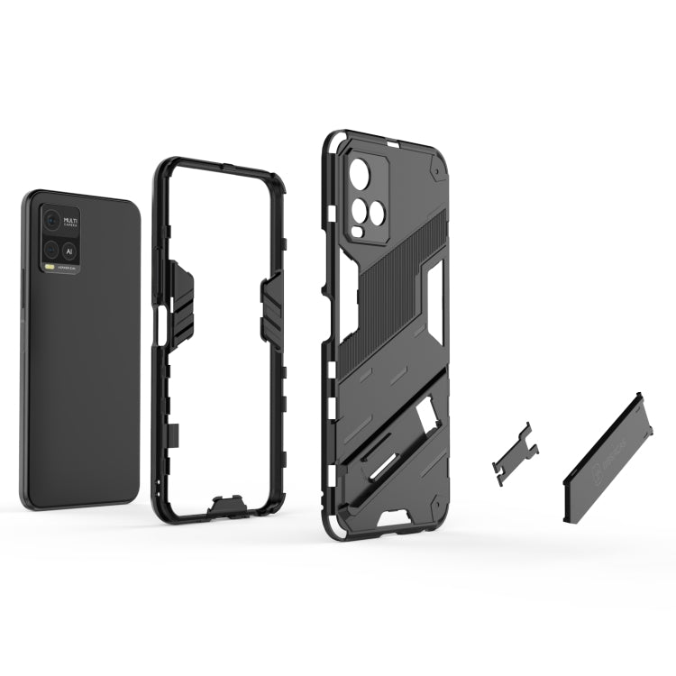 Punk Armor 2 in 1 PC + custodia antiurto in TPU con supporto invisibile, For vivo Y21