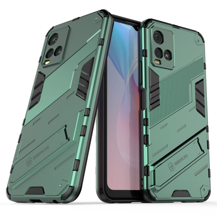 Punk Armor 2 in 1 PC + custodia antiurto in TPU con supporto invisibile, For vivo Y21