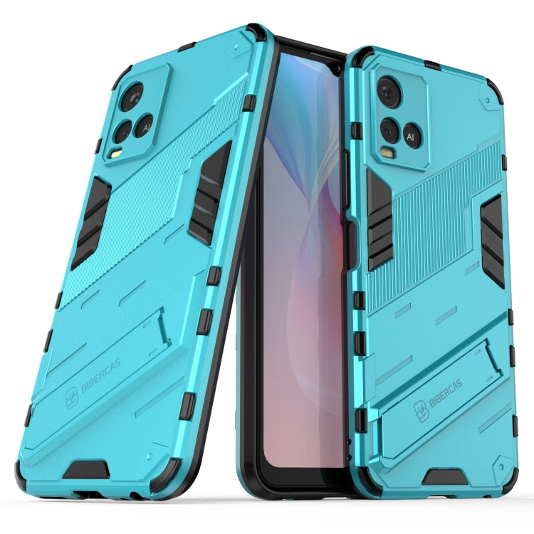 Punk Armor 2 in 1 PC + custodia antiurto in TPU con supporto invisibile, For vivo Y21