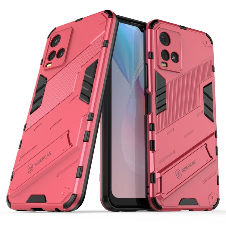 Punk Armor 2 in 1 PC + custodia antiurto in TPU con supporto invisibile, For vivo Y21