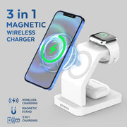 Supporto per caricabatterie wireless magnetico multifunzione 3 in 1 S6 per iPhone, iWatch e AirPods