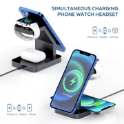 Supporto per caricabatterie wireless magnetico multifunzione 3 in 1 S6 per iPhone, iWatch e AirPods