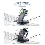 Caricabatterie wireless magnetico 3 in 1 per iPhone iWatch AirPod
