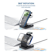 Supporto per caricabatterie wireless magnetico multifunzione 3 in 1 S6 per iPhone, iWatch e AirPods