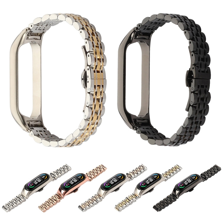 Cinturino di ricambio per cinturino in acciaio inossidabile a sette sfere, For Xiaomi Mi Band 6 / 5, For Xiaomi Mi Band 4 / 3