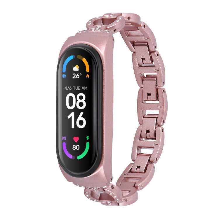 Cinturino di ricambio per cinturino in lega diamantata a forma di 8, For Xiaomi Mi Band 6 / 5, For Xiaomi Mi Band 4 / 3