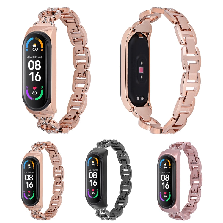Cinturino di ricambio per cinturino in lega diamantata a forma di 8, For Xiaomi Mi Band 6 / 5, For Xiaomi Mi Band 4 / 3