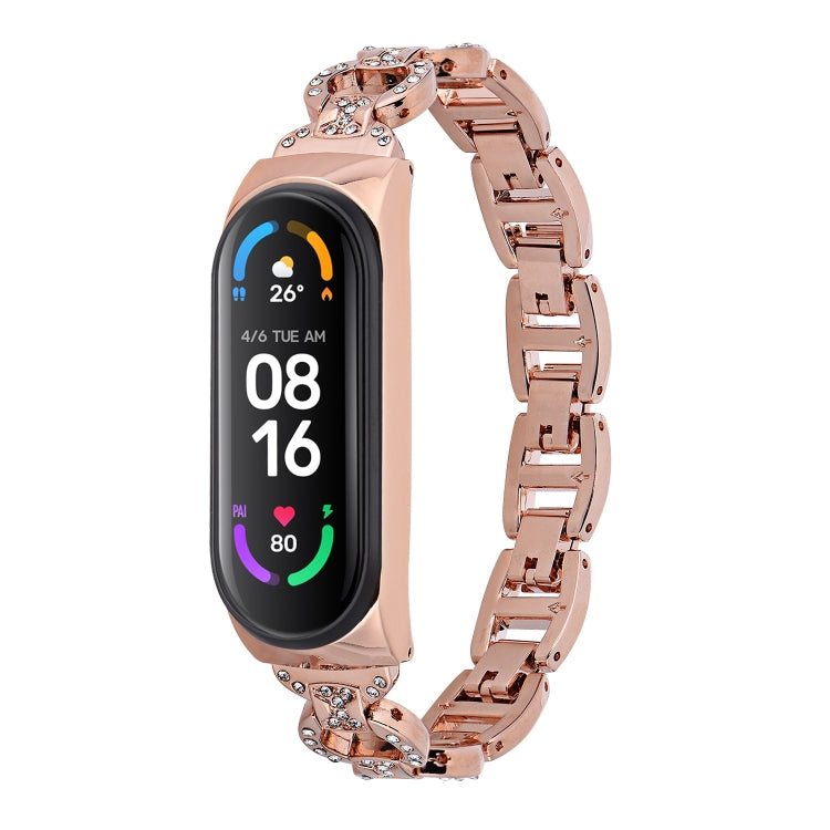 Cinturino di ricambio per cinturino in lega diamantata a forma di 8, For Xiaomi Mi Band 6 / 5, For Xiaomi Mi Band 4 / 3